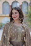 Festive Wear ReadymadeGeorgette Gown with Sequins Embroidery Work And Matching Dupatta