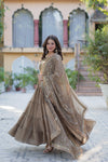 Festive Wear ReadymadeGeorgette Gown with Sequins Embroidery Work And Matching Dupatta