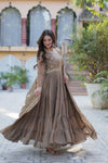 Festive Wear ReadymadeGeorgette Gown with Sequins Embroidery Work And Matching Dupatta