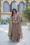 Festive Wear ReadymadeGeorgette Gown with Sequins Embroidery Work And Matching Dupatta