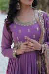 Festive Wear ReadymadeGeorgette Gown with Sequins Embroidery Work And Matching Dupatta