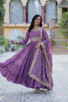 Festive Wear ReadymadeGeorgette Gown with Sequins Embroidery Work And Matching Dupatta