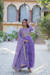 Festive Wear ReadymadeGeorgette Gown with Sequins Embroidery Work And Matching Dupatta