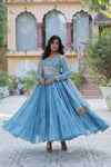 Festive Wear ReadymadeGeorgette Gown with Sequins Embroidery Work And Matching Dupatta