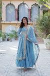 Festive Wear ReadymadeGeorgette Gown with Sequins Embroidery Work And Matching Dupatta