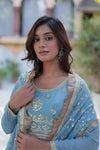 Festive Wear ReadymadeGeorgette Gown with Sequins Embroidery Work And Matching Dupatta