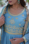 Festive Wear ReadymadeGeorgette Gown with Sequins Embroidery Work And Matching Dupatta