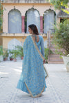 Festive Wear ReadymadeGeorgette Gown with Sequins Embroidery Work And Matching Dupatta