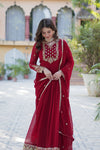 Gown With Dupatta Collection Faux Blooming Gown with Sequins Embroidery Work