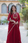Gown With Dupatta Collection Faux Blooming Gown with Sequins Embroidery Work