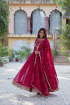 Gown With Dupatta Collection Faux Blooming Gown with Sequins Embroidery Work