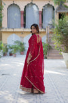 Gown With Dupatta Collection Faux Blooming Gown with Sequins Embroidery Work