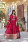 Gown With Dupata Collections Faux Blooming Gown with Sequins Embroidered Work