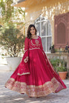 Gown With Dupata Collections Faux Blooming Gown with Sequins Embroidered Work
