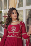Gown With Dupata Collections Faux Blooming Gown with Sequins Embroidered Work