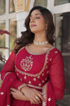 Gown With Dupata Collections Faux Blooming Gown with Sequins Embroidered Work