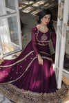 Gown With Dupata Collections Faux Blooming Gown with Sequins Embroidered Work