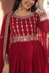 Premium Designer Readymade Gown with Dupatta Embroidered Zari & Sequins Work