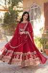 Premium Designer Readymade Gown with Dupatta Embroidered Zari & Sequins Work