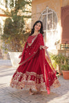 Premium Designer Readymade Gown with Dupatta Embroidered Zari & Sequins Work