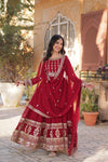 Premium Designer Readymade Gown with Dupatta Embroidered Zari & Sequins Work