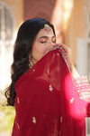 Premium Designer Readymade Gown with Dupatta Embroidered Zari & Sequins Work
