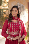 Premium Designer Readymade Gown with Dupatta Embroidered Zari & Sequins Work