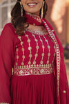 Premium Designer Readymade Gown with Dupatta Embroidered Zari & Sequins Work