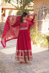 Premium Designer Readymade Gown with Dupatta Embroidered Zari & Sequins Work