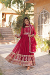 Premium Designer Readymade Gown with Dupatta Embroidered Zari & Sequins Work