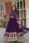 Premium Designer Readymade Gown with Dupatta Embroidered Zari & Sequins Work