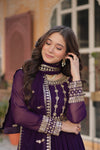 Premium Designer Readymade Gown with Dupatta Embroidered Zari & Sequins Work
