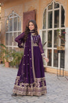 Premium Designer Readymade Gown with Dupatta Embroidered Zari & Sequins Work