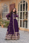 Premium Designer Readymade Gown with Dupatta Embroidered Zari & Sequins Work