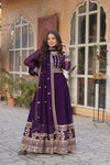 Premium Designer Readymade Gown with Dupatta Embroidered Zari & Sequins Work