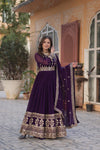 Premium Designer Readymade Gown with Dupatta Embroidered Zari & Sequins Work