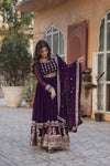 Premium Designer Readymade Gown with Dupatta Embroidered Zari & Sequins Work