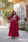 Premium Designer Readymade Gown with Dupatta Embroidered Pearl Work