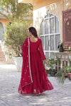 Premium Designer Readymade Gown with Dupatta Embroidered Pearl Work