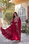 Premium Designer Readymade Gown with Dupatta Embroidered Pearl Work