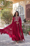 Premium Designer Readymade Gown with Dupatta Embroidered Pearl Work