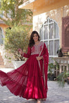 Premium Designer Readymade Gown with Dupatta Embroidered Pearl Work