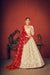 Beige Art Silk Lehenga with Thread & Sequence Embroidery and Foil Print Work