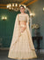 Elegant Beige Georgette Lehenga with Thread & Sequin Embroidery