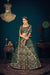 Dark Green Georgette Lehenga with Multi Thread, Sequence & Gota Patti Embroidery Work & Net Dupatta