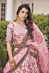 Pink Silk Lehenga with Exquisite Thread & Sequin Embroidered Work