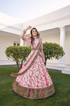 Pink Silk Lehenga with Exquisite Thread & Sequin Embroidered Work