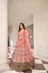 Graceful Pink Art Silk Lehenga with Thread & Sequin Embroidery