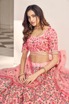 Graceful Pink Art Silk Lehenga with Thread & Sequin Embroidery