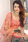 Elegant Green Art Silk Lehenga with Thread & Sequin Embroidery